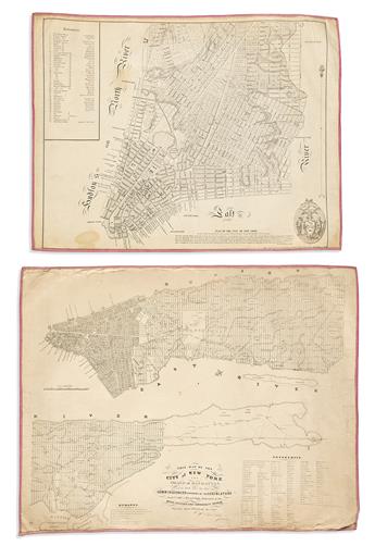 (NEW YORK CITY.) Group of 9 nineteenth-century maps of Manhattan,